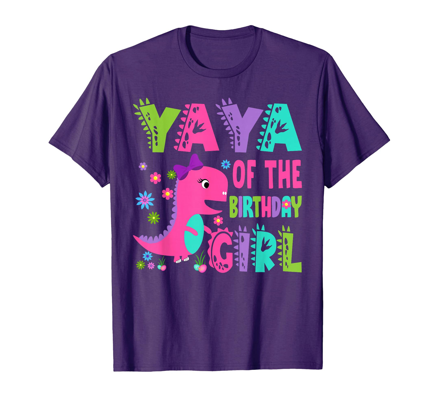 Yaya of The Birthday Girl Saurus Rex Dinosaur Party T-Shirt