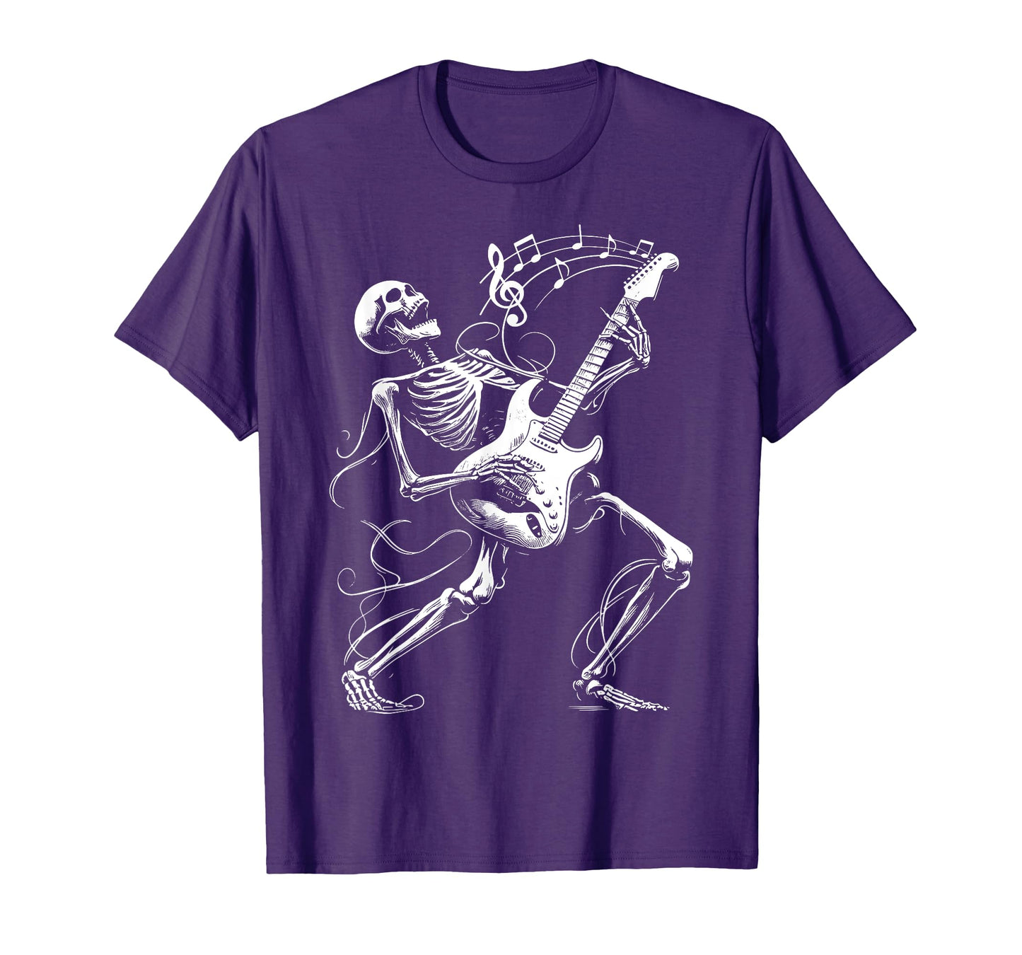 Skeleton Playing Guitar Music Gifts For Men Women Rock Band T-Shirt