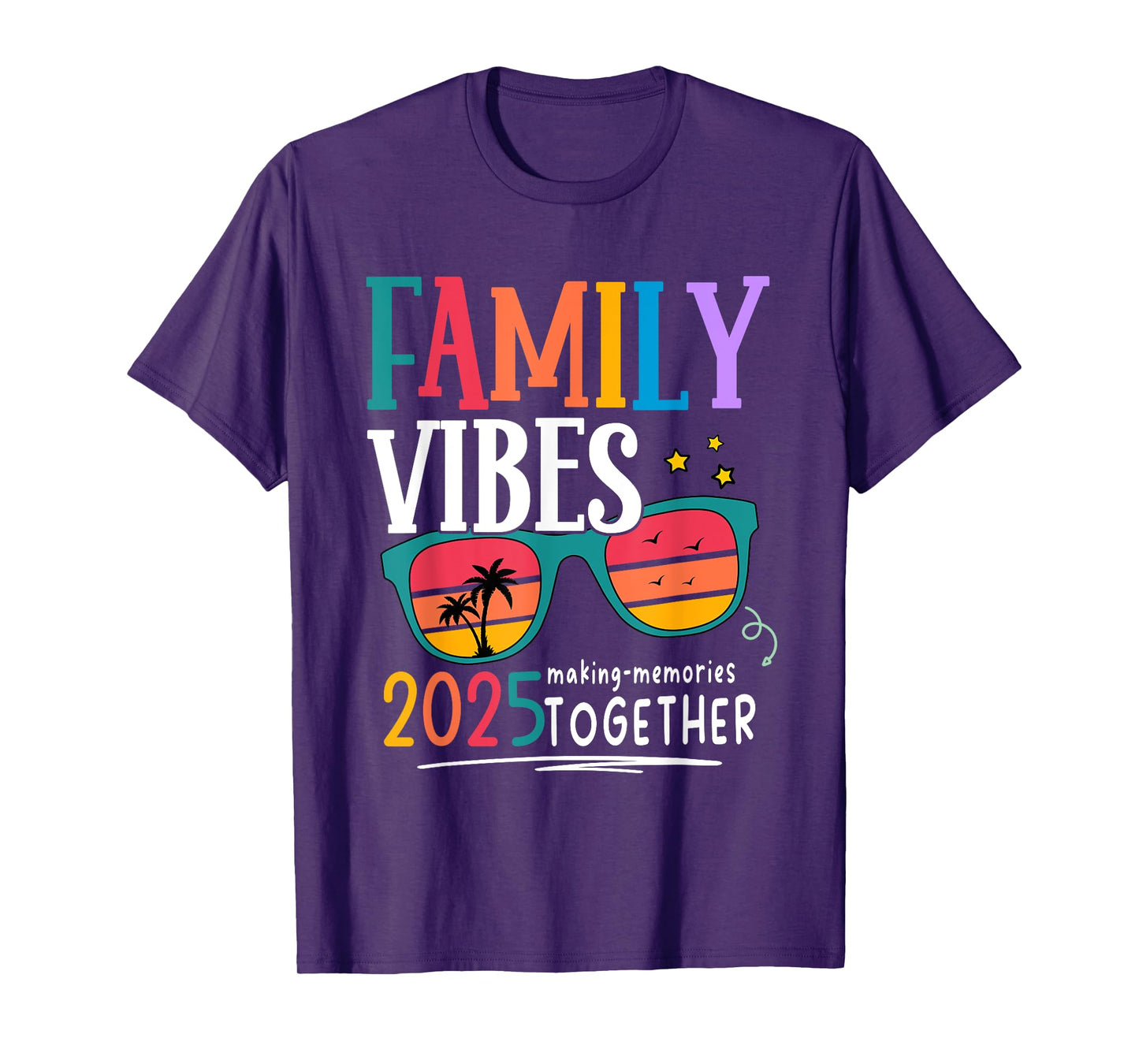 Family Vacation 2025 Beach Matching Summer Family Vibes T-Shirt for Men Women Kids