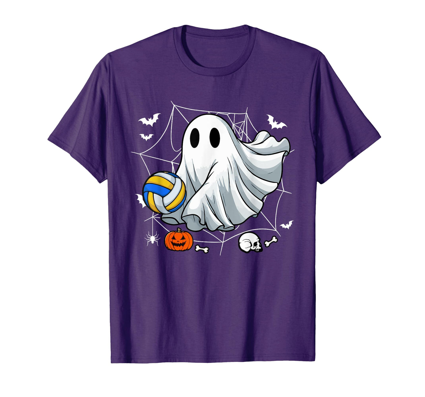 Boo Ghost Costume Halloween Playing Volleyball Player Team T-Shirt