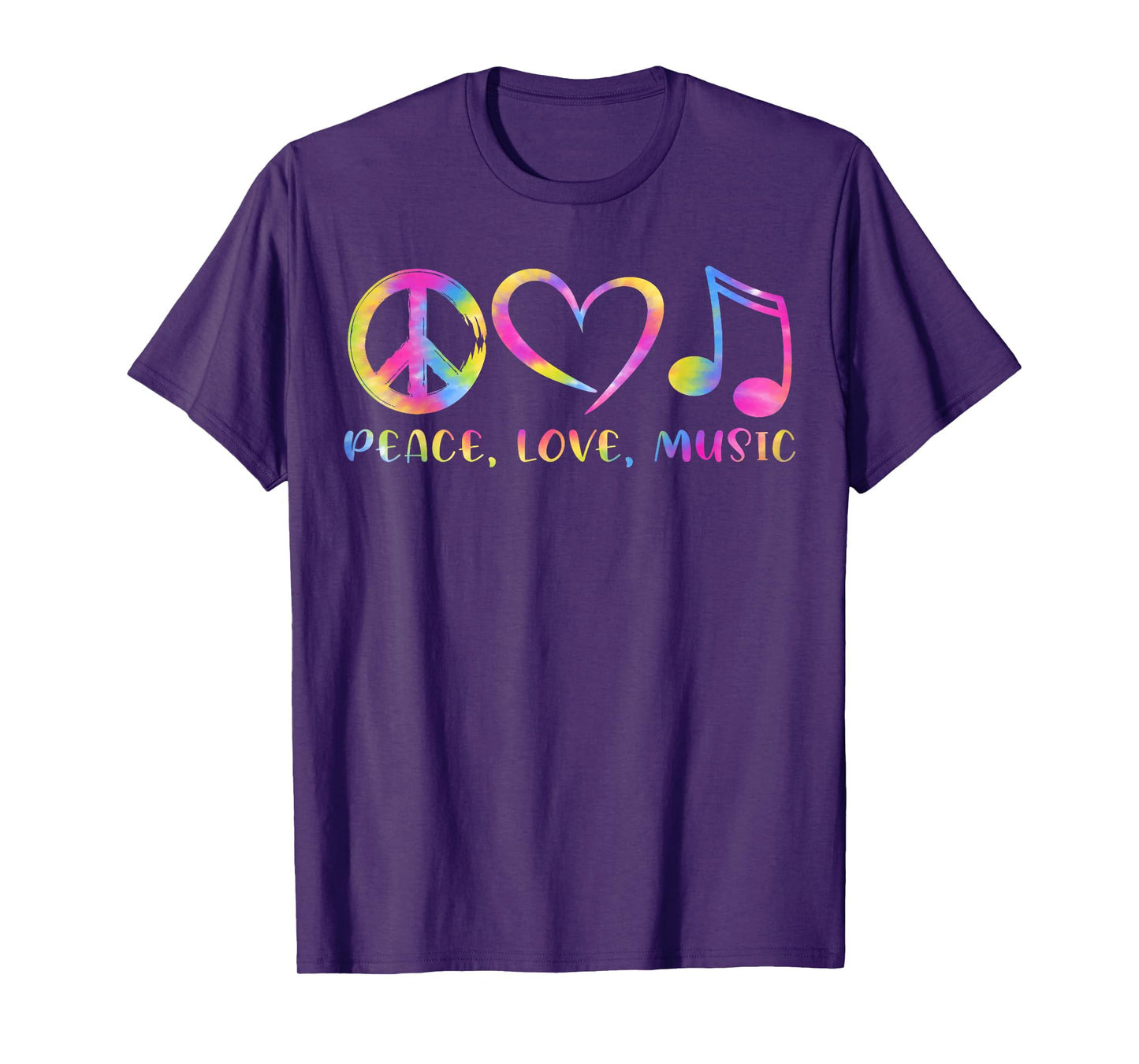 Cool Peace Love Music Tie Dye Men Women Kids T-Shirt