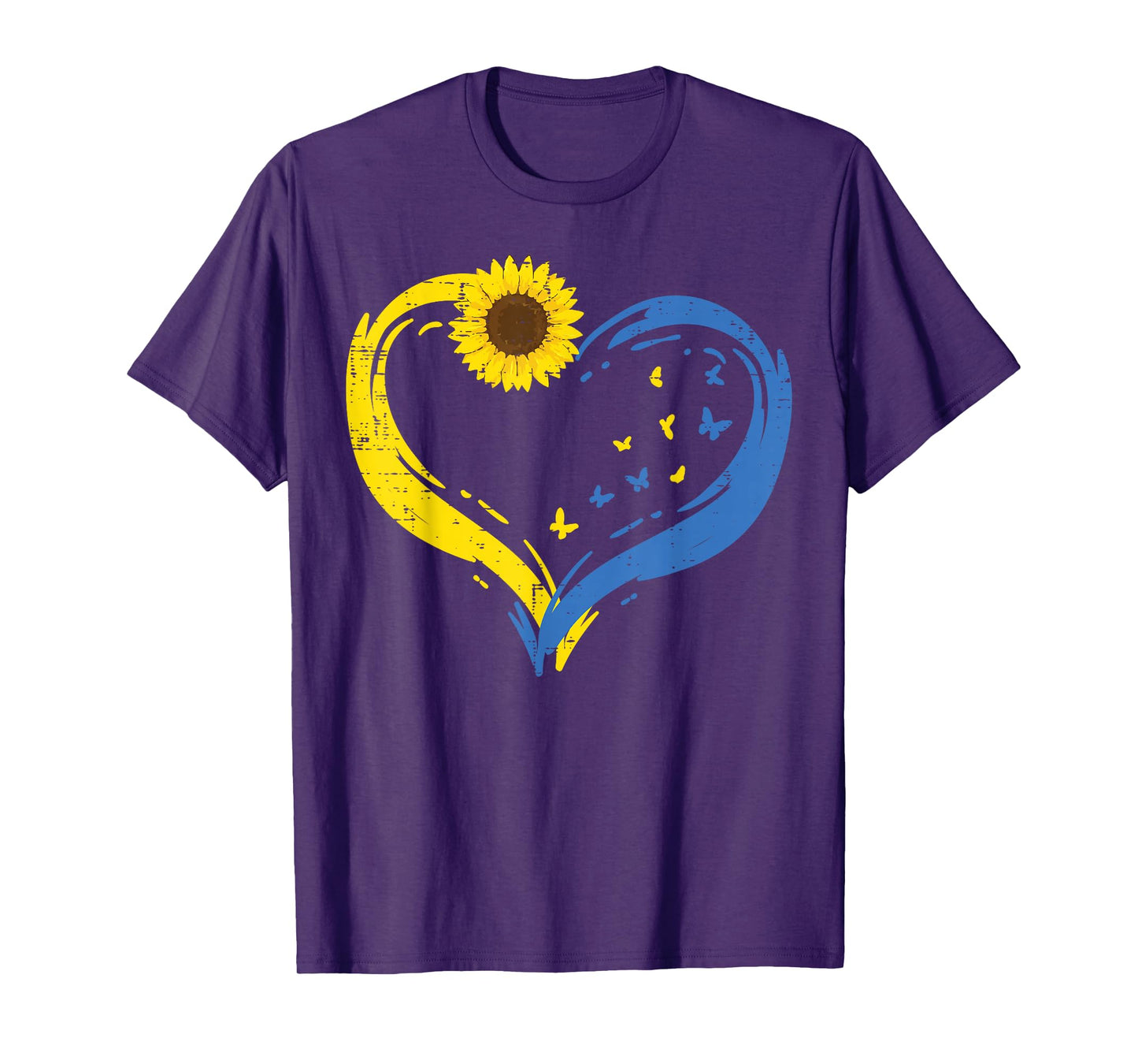 Ukraine Heart Sunflower Butterfly Ukrainian Girls Kids Women T-Shirt