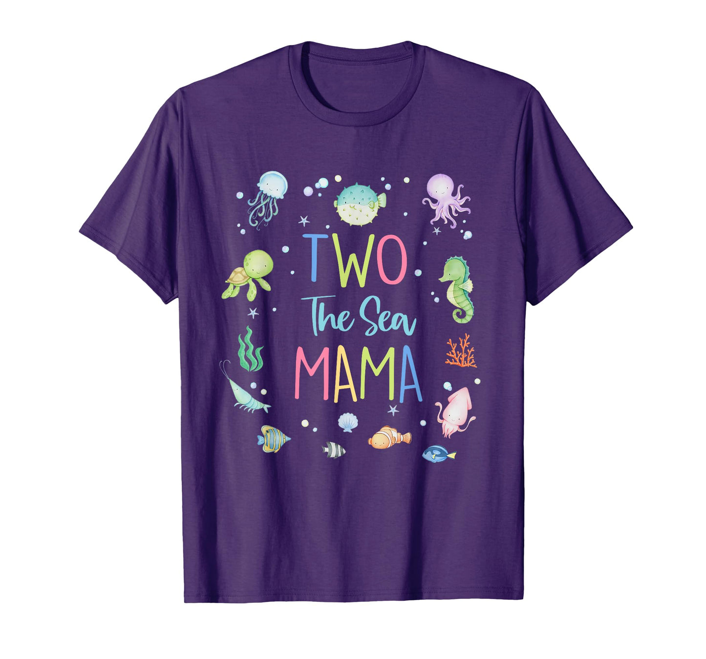 Two The Sea Mama 2nd Birthday Girl Matching Family Party T-Shirt