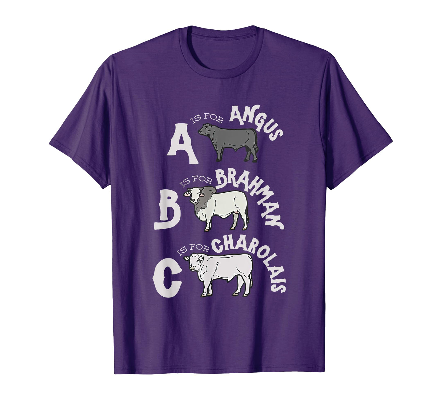 Cow Alphabet Kids Retro ABC Angus Brahman Charolais Toddlers T-Shirt
