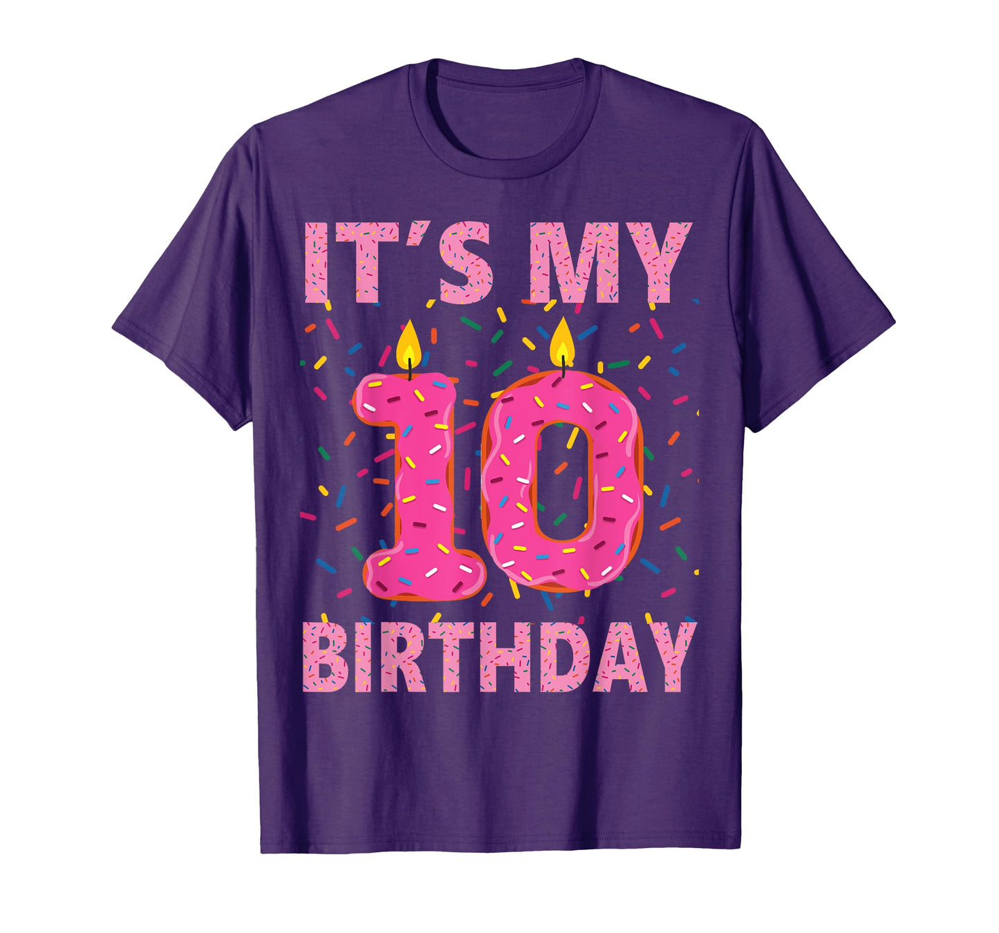 Kids Sweet donut It's My 10th Birthday Shirt 10 Yrs Old Gift T-Shirt