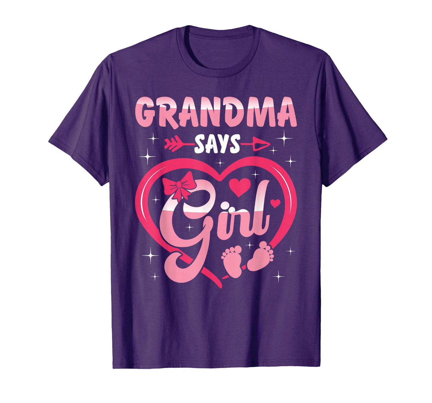 Baby Matching Family Set Gender Reveal Grandma Says Girl T-Shirt