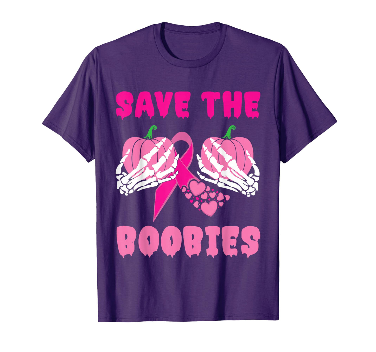 Skeleton Hands Save The Boobies Breast Cancer Awareness T-Shirt
