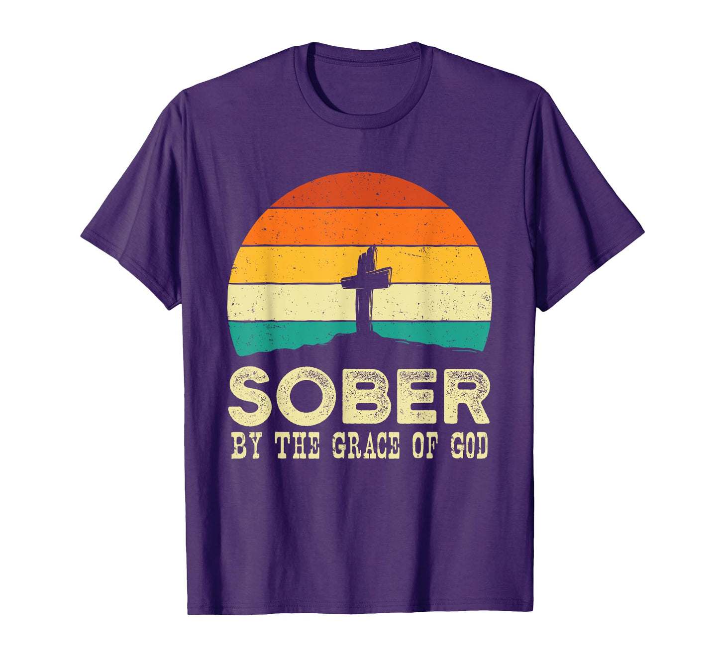 Sober By The Grace Of God - Sobriety Anniversary Sober AA NA T-Shirt