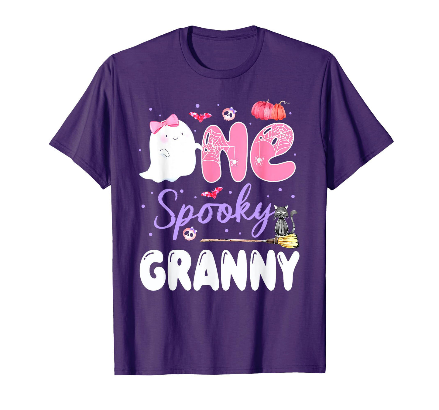 One Spooky Granny 1st Birthday Halloween Pink Ghost Family T-Shirt