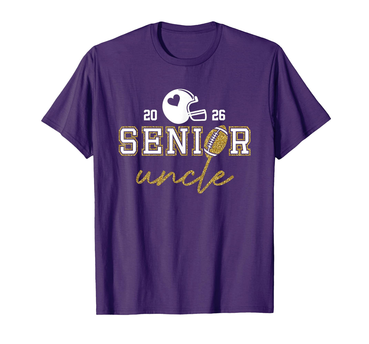 Senior Uncle Graduation Football Class of 2026 Family T-Shirt