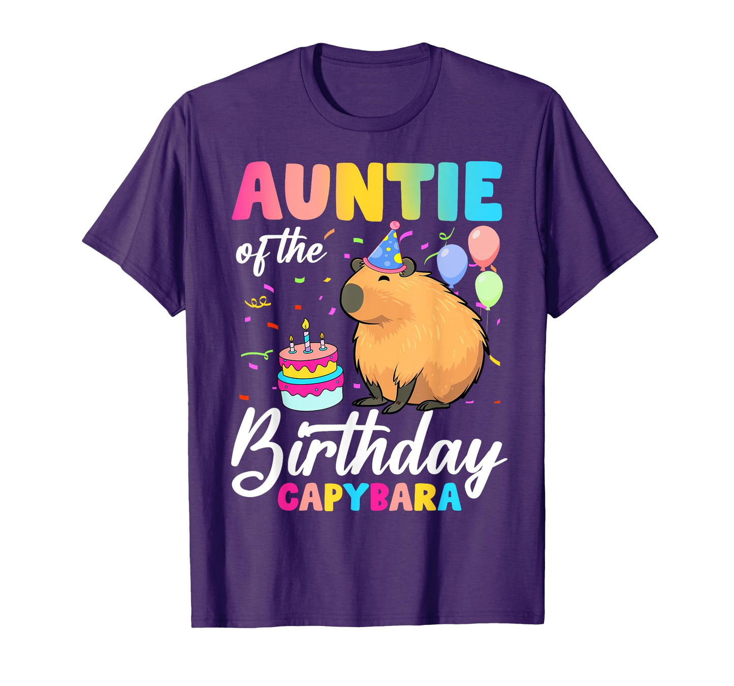 Auntie Of The Birthday Capybara Girl Bday Party Family T-Shirt