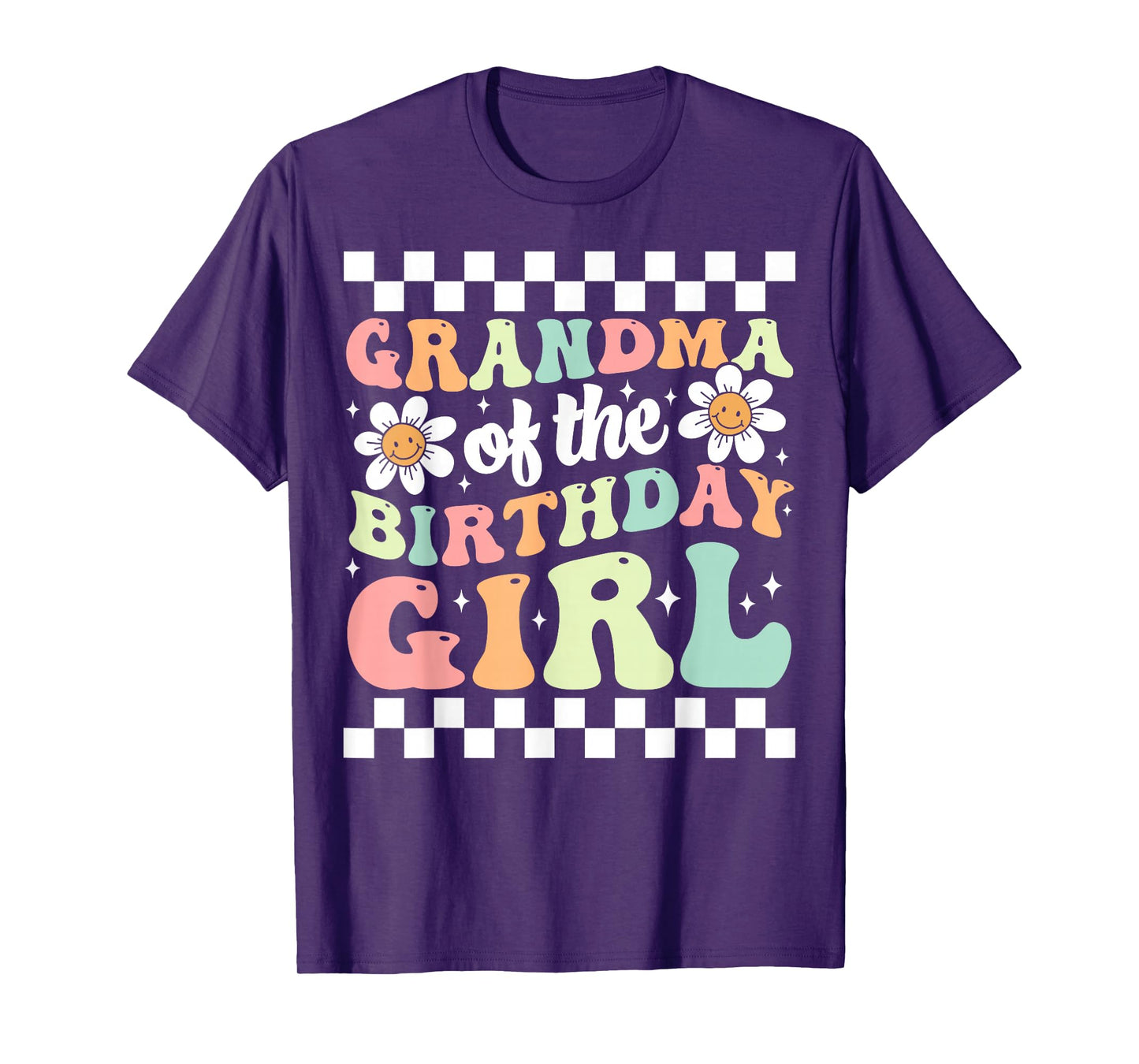 Grandma of The Birthday Girl Family Groovy Birthday Party T-Shirt