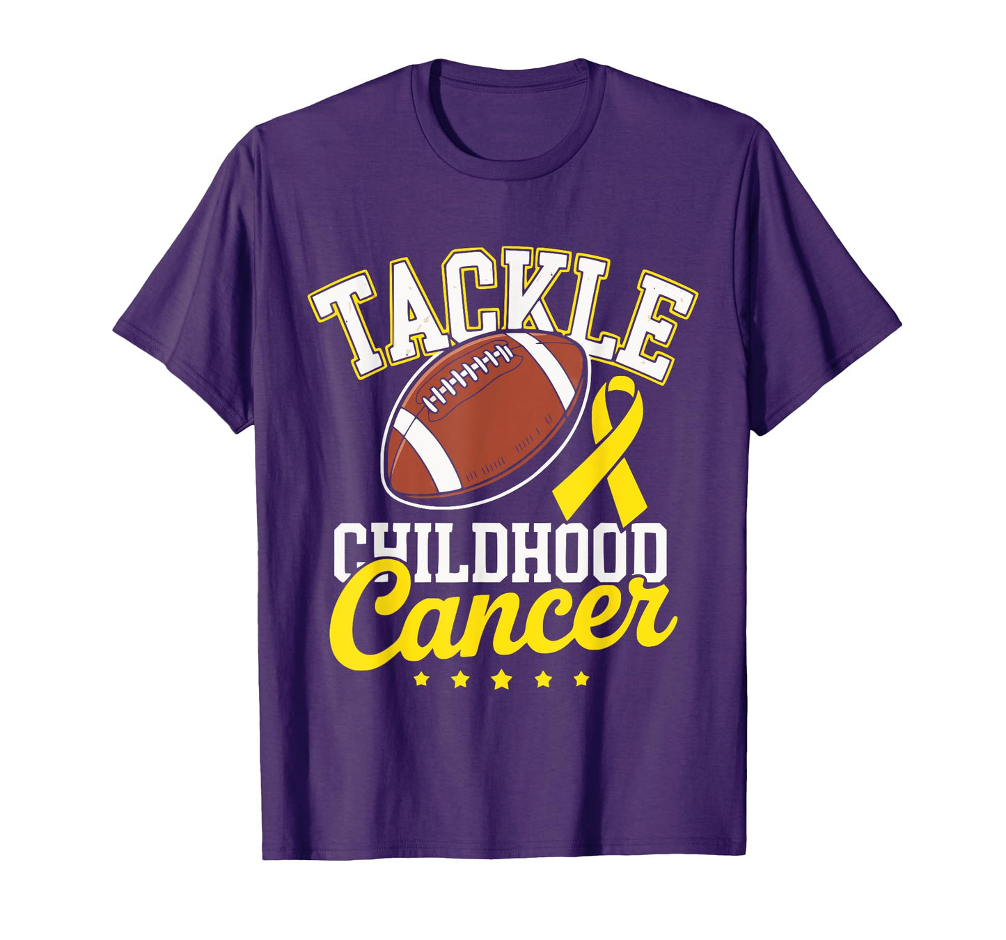 Tackle Childhood Cancer Football Childhood Cancer Awareness T-Shirt