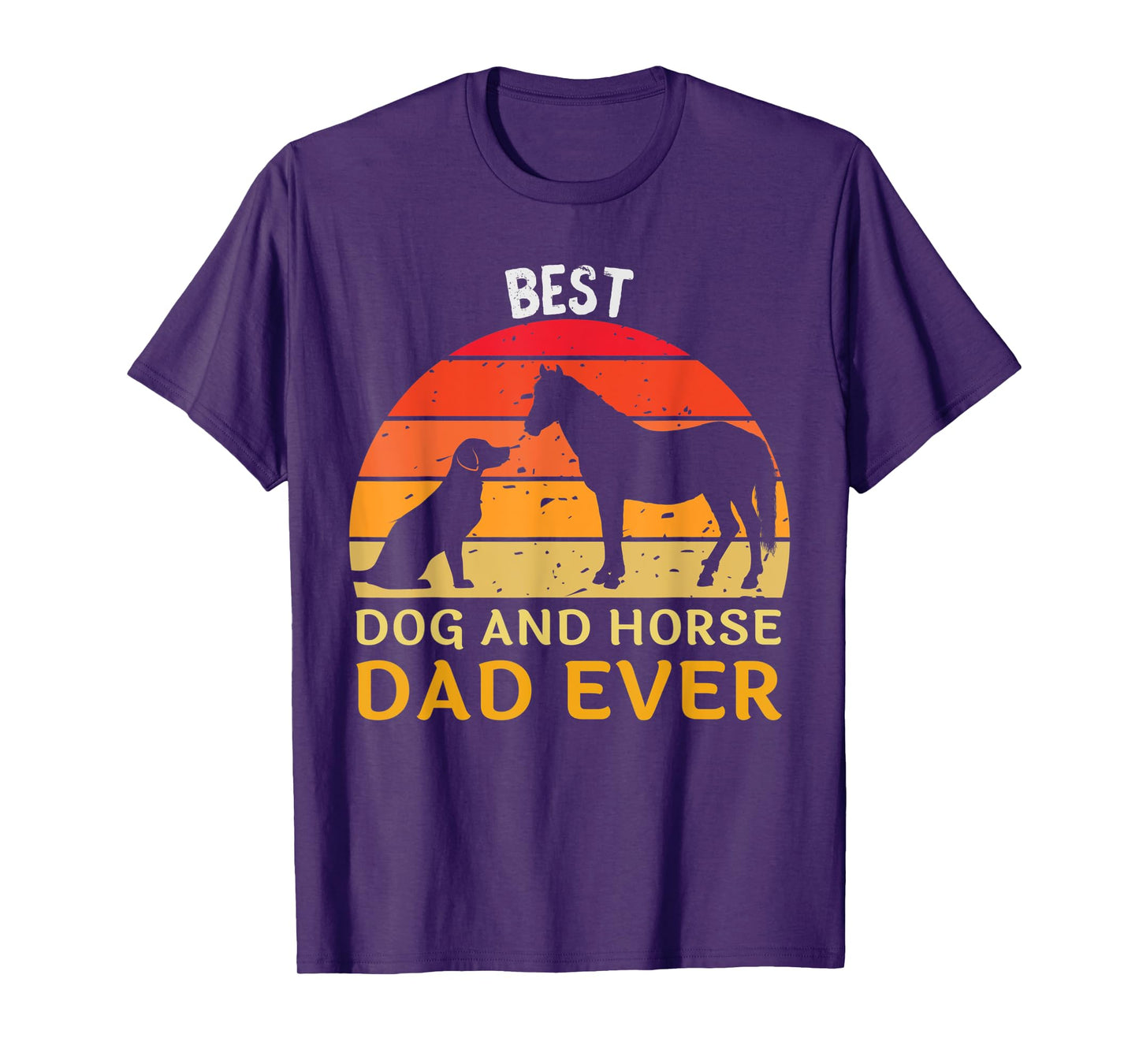 Mens Best Dog And Horse Dad Ever Funny Papa Daddy Father's Day T-Shirt