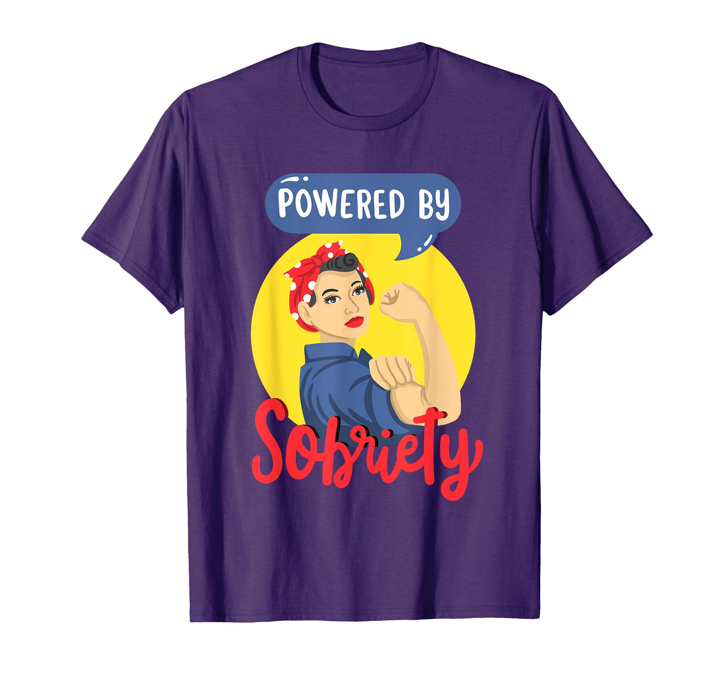 Powered By Sobriety Alcoholics Anonymous Sober AA NA Women T-Shirt