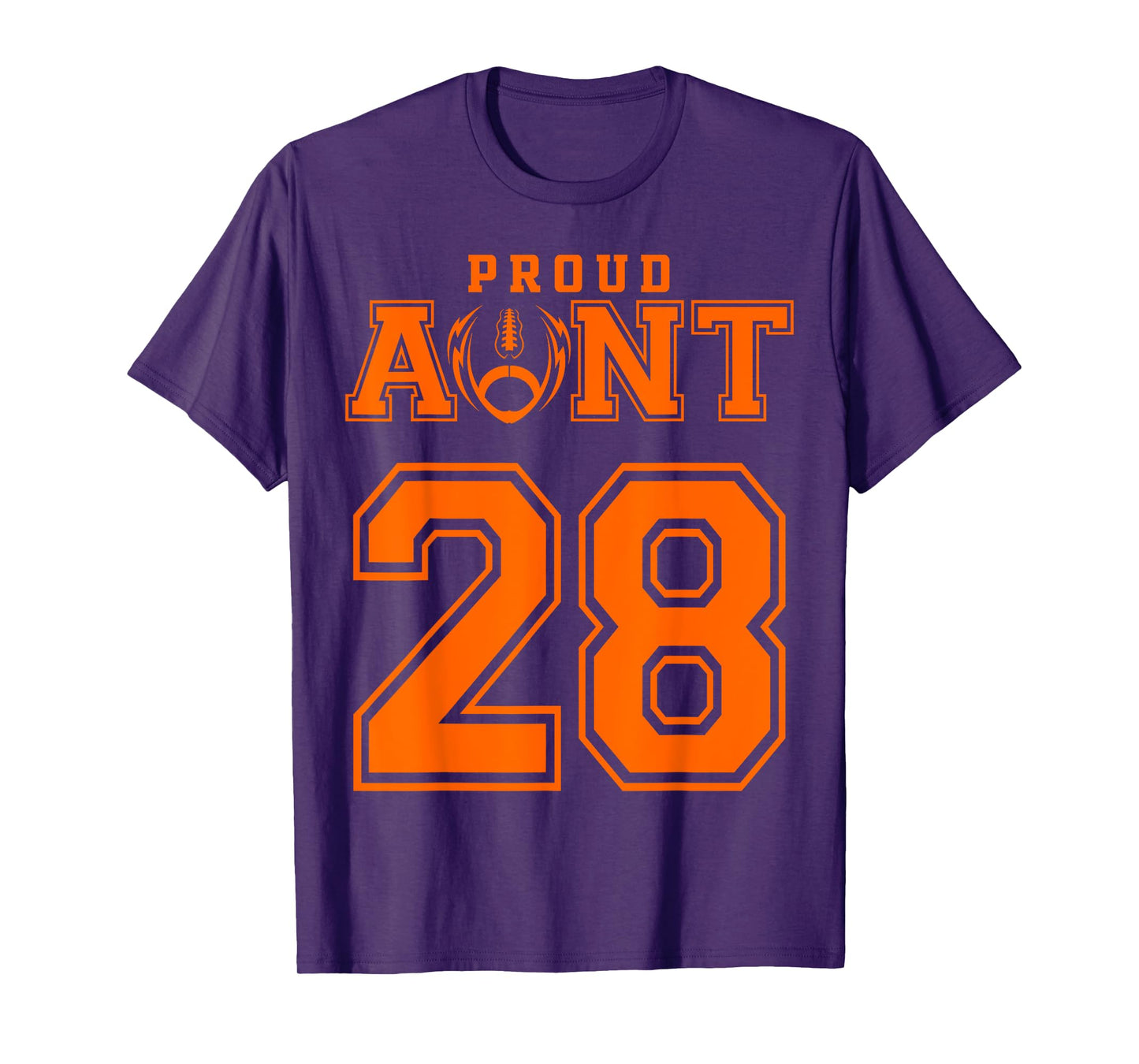 Custom Proud Football Aunt Number 28 OR T-Shirt