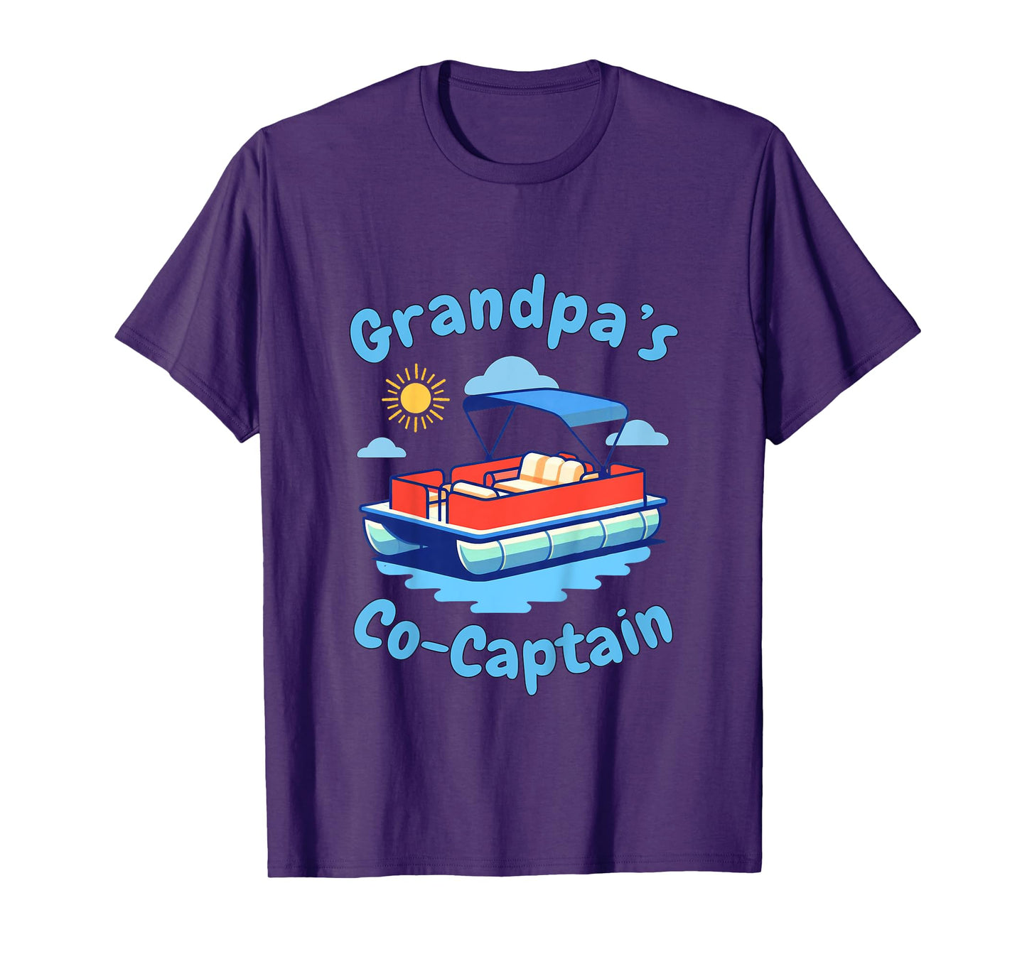 Boating Grandpa's Co-Captain Pontoon Boat Kid Father's Day T-Shirt