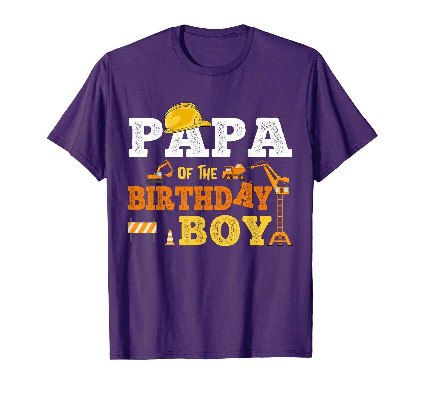 Papa Of The Birthday Boy Kid Construction Matching Family T-Shirt