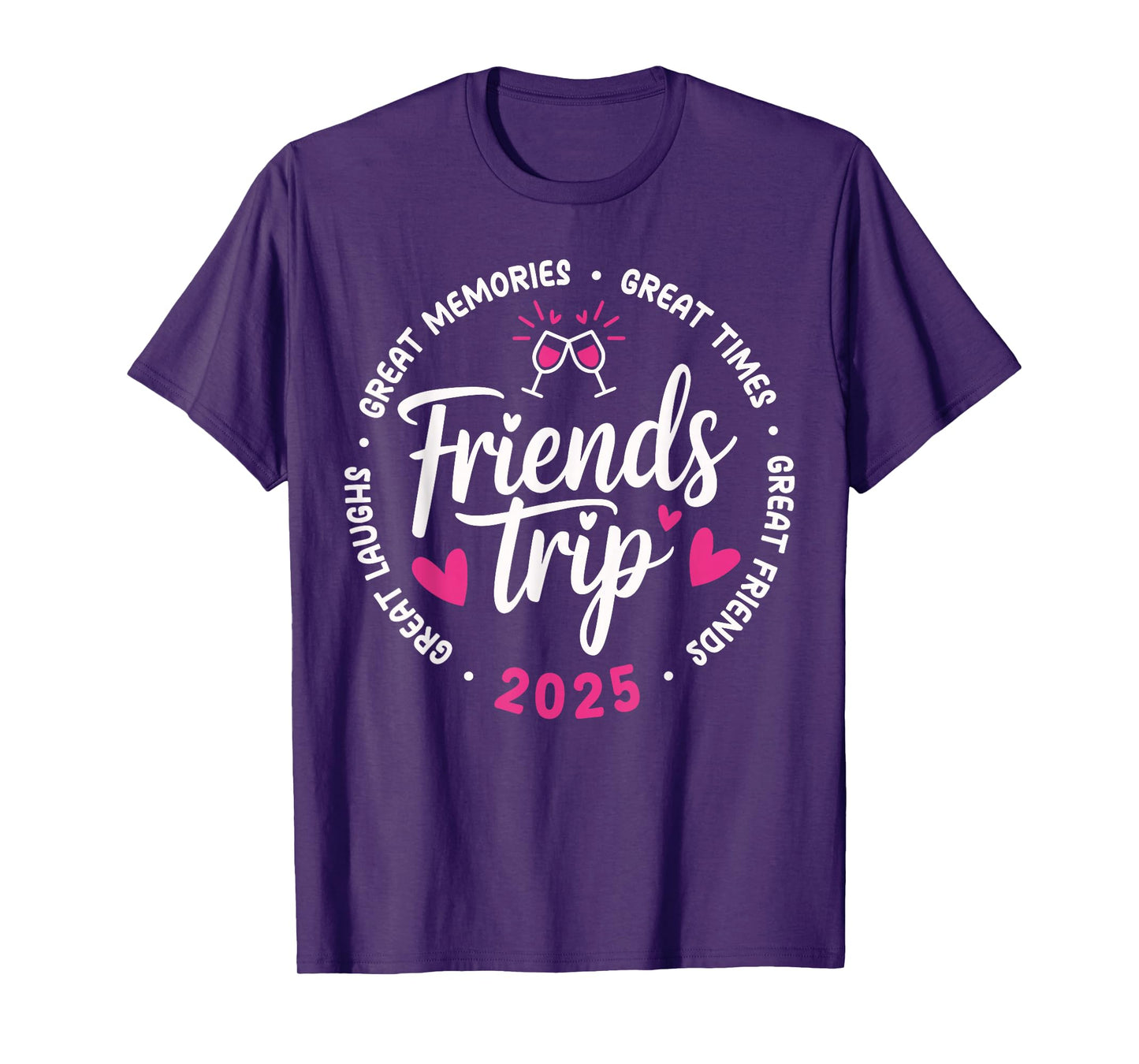 2025 Friends Trip Design Tee Unisex Vacation T-Shirt Black Small