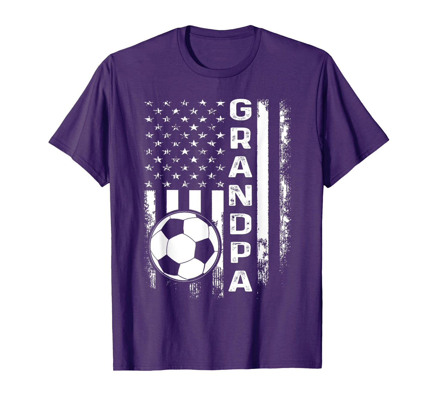 Soccer Grandpa American Flag Vintage Christmas Xmas Women Kids Men T-Shirt