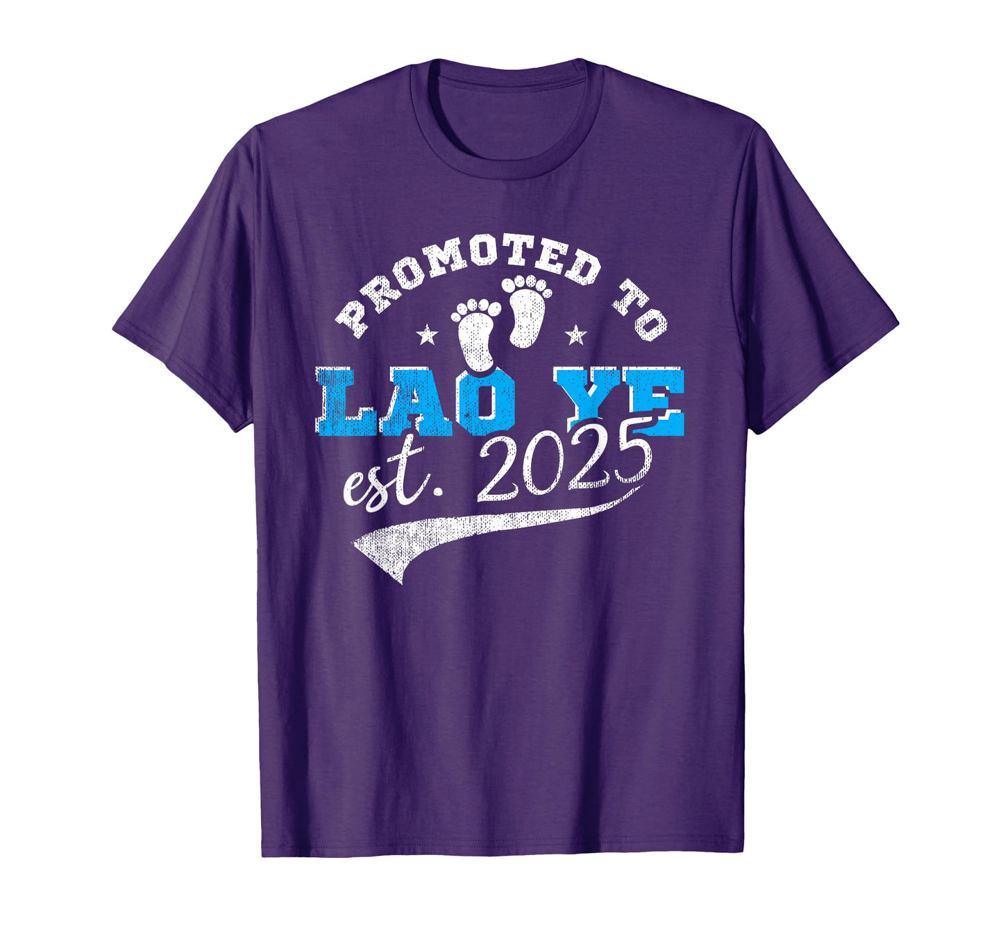 Promoted To Lao Ye Est 2025 Proud New Grandpa Vintage T-Shirt