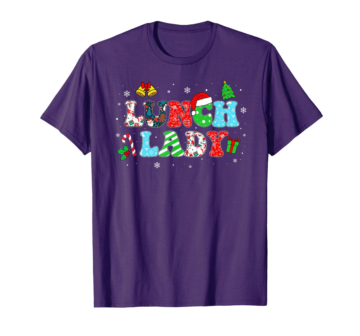 Groovy Lunch Lady Christmas Matching Xmas Lunch Lady Women T-Shirt