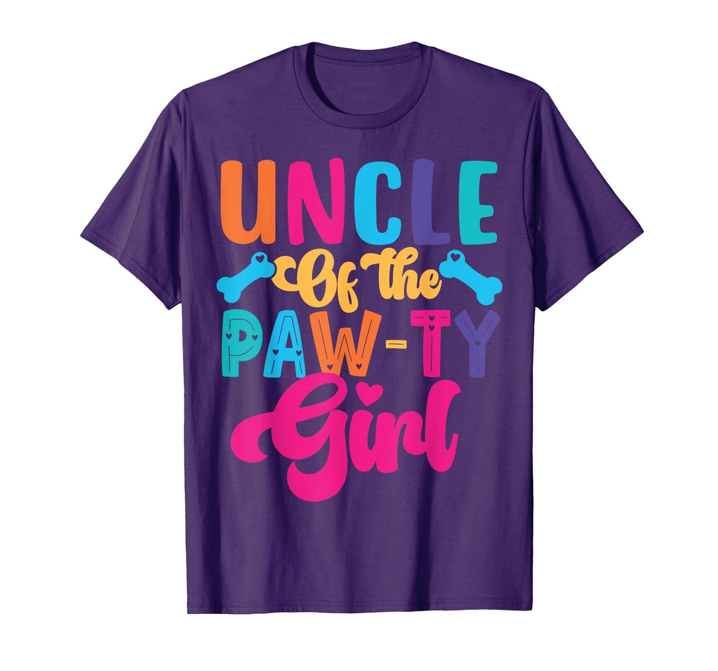 Uncle Of The Birthday Girl Dog Paw Family Matching Party T-Shirt