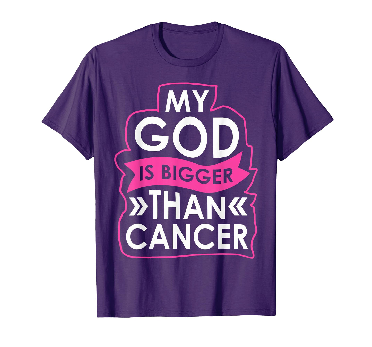 My God Is Bigger Than Cancer Breast Cancer Awareness Jesus T-Shirt