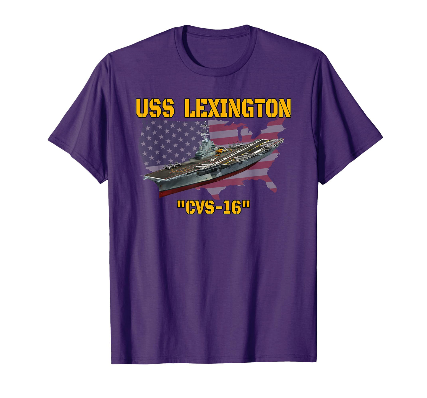 Aircraft Carrier USS Lexington CVS-16 Veteran Day Father Day T-Shirt