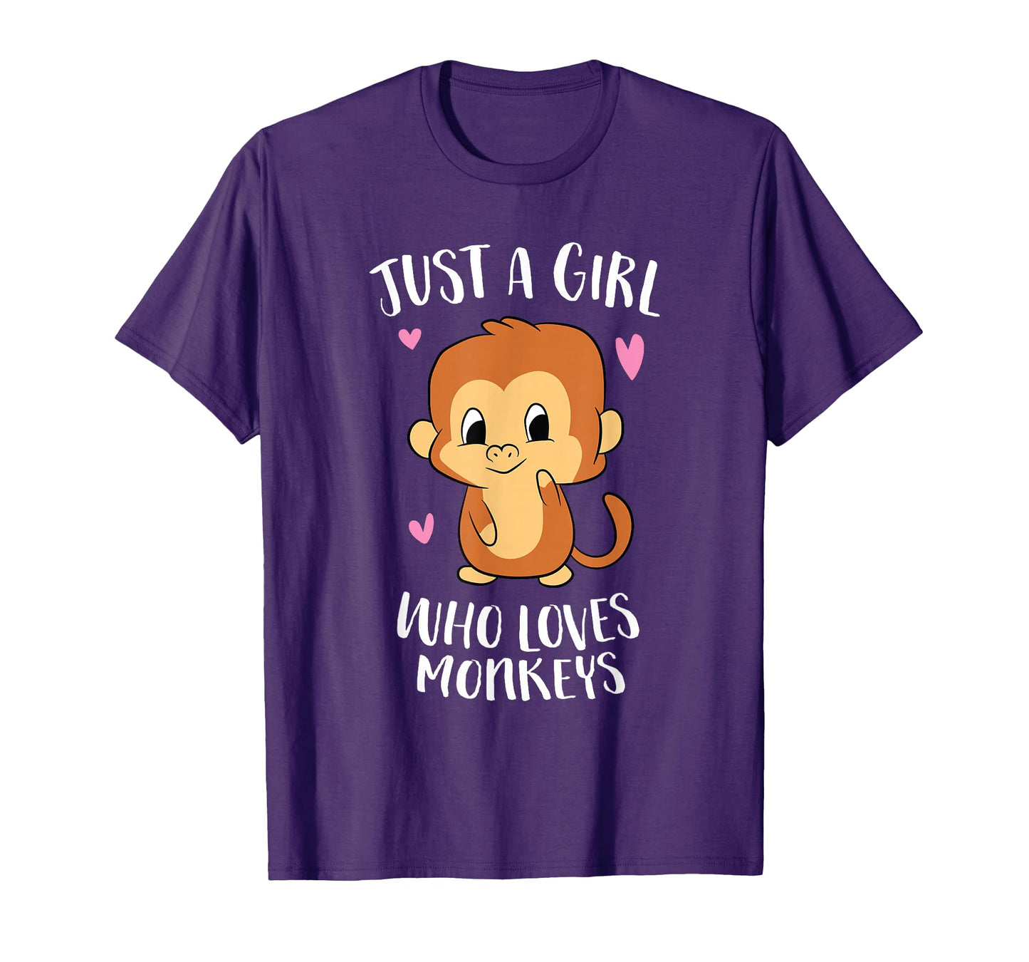 Just a Girl Who Loves Monkeys Cute Monkey Lover Gift T-Shirt
