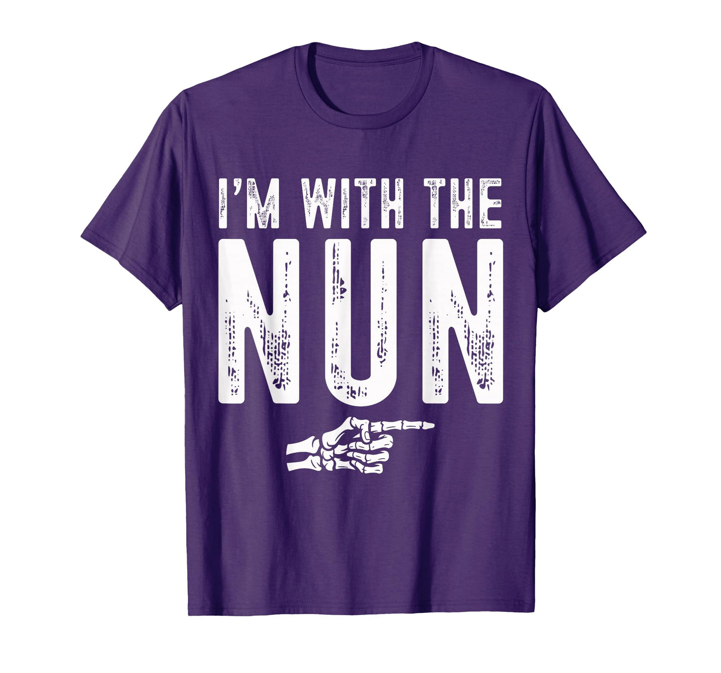 I'm with The Nun Easy Costume Halloween Couples Matching T-Shirt
