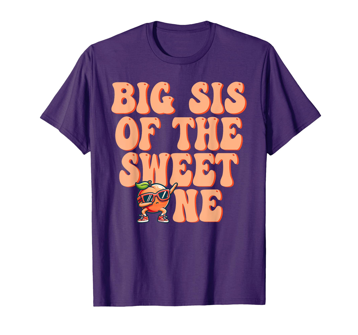 Big Sister of The Sweet One Peach 1st Birthday on Peach T-Shirt