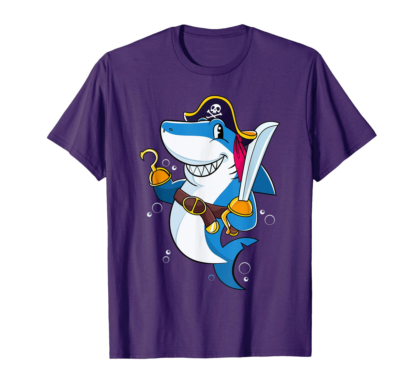 Pirate Shark Captain Kids Boys Toddlers Birthday Party T-Shirt