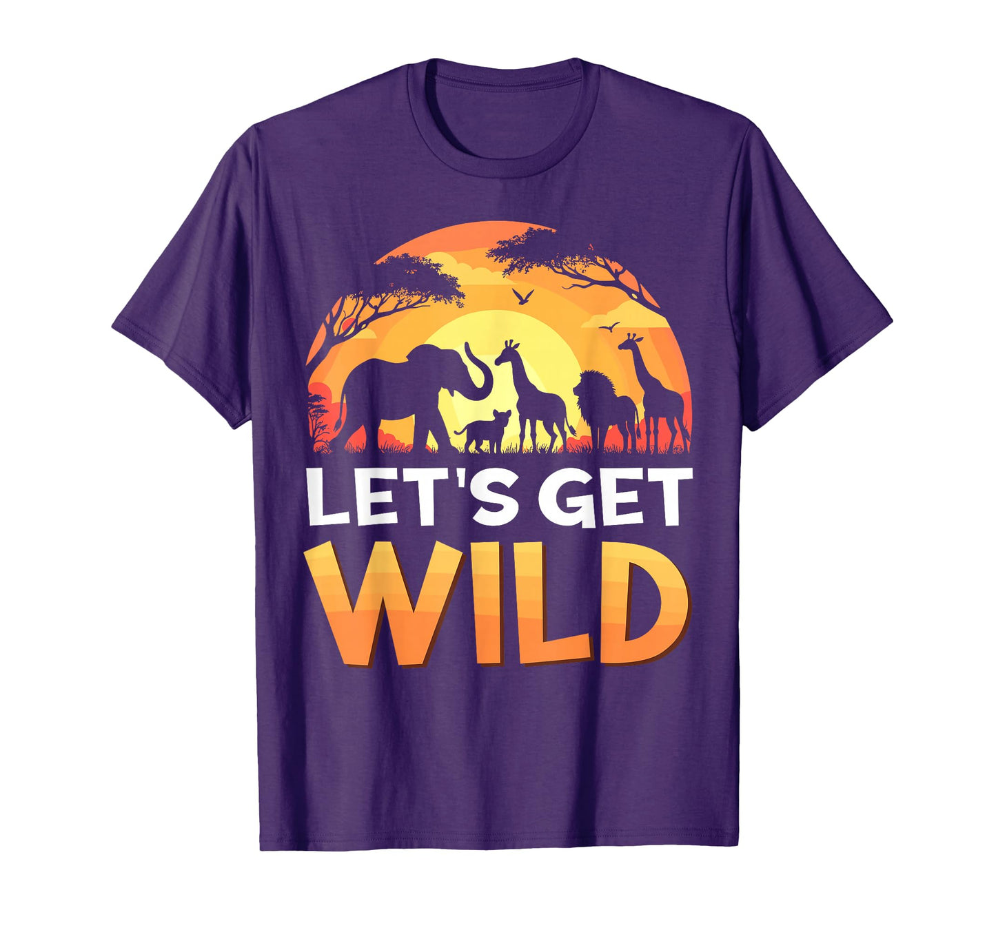 Let's Get Wild Zoo Animals Sunset Wildlife Matching Safari T-Shirt