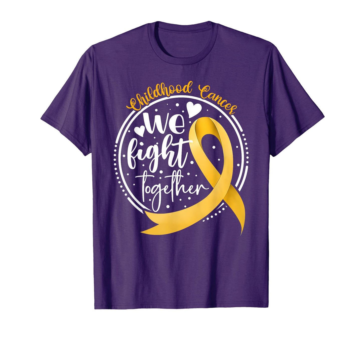 We Fight Together Childhood Cancer Awareness Gold Ribbon Kid T-Shirt