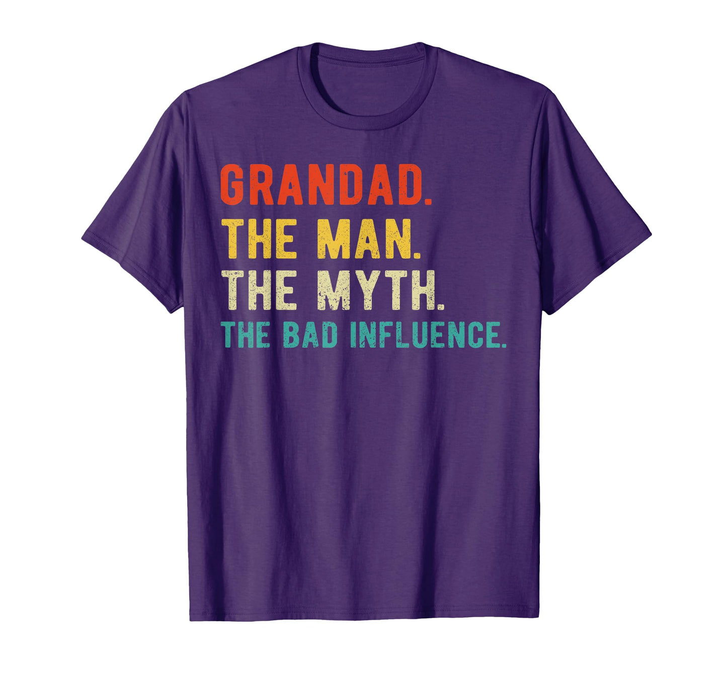 Mens Grandad Man Myth Bad Influence Father's Day Grandad T-Shirt