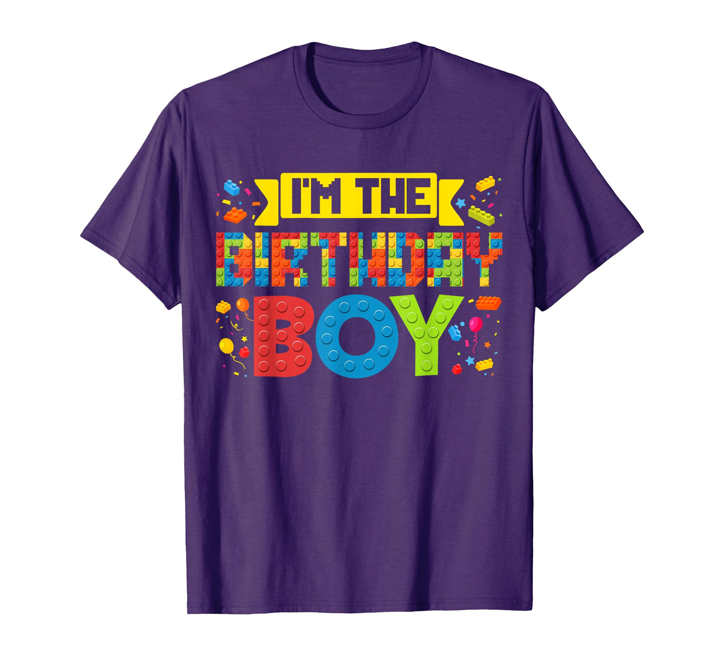 I'm The Birthday Boy Master Builder Building Bricks Blocks T-Shirt