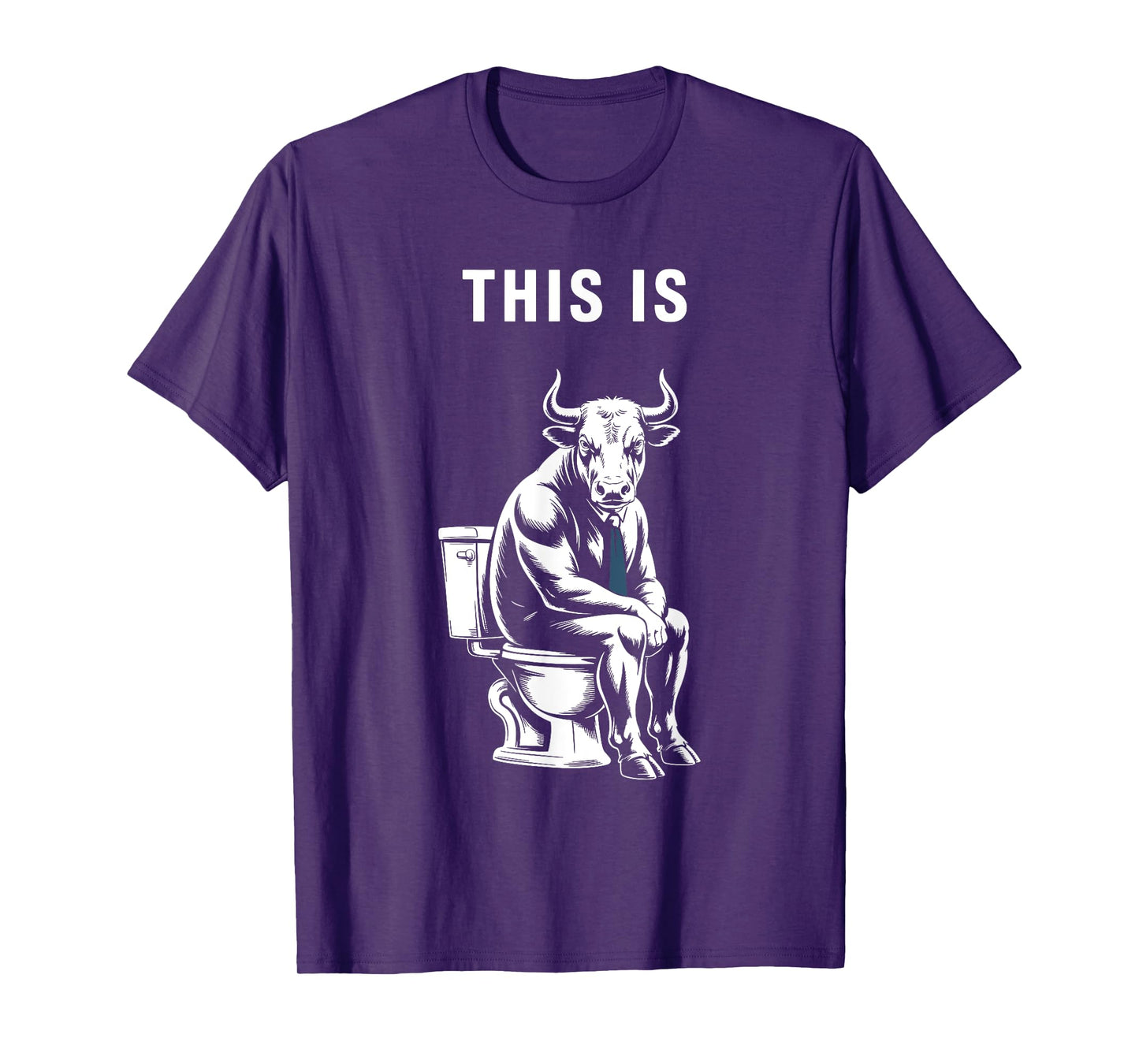 This Is Bullsht Funny Bull Toilet Humorous Cow Design Men T-Shirt