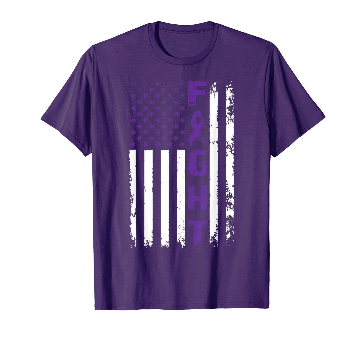 Fight Alzheimer's Dementia Awareness American Flag T-Shirt