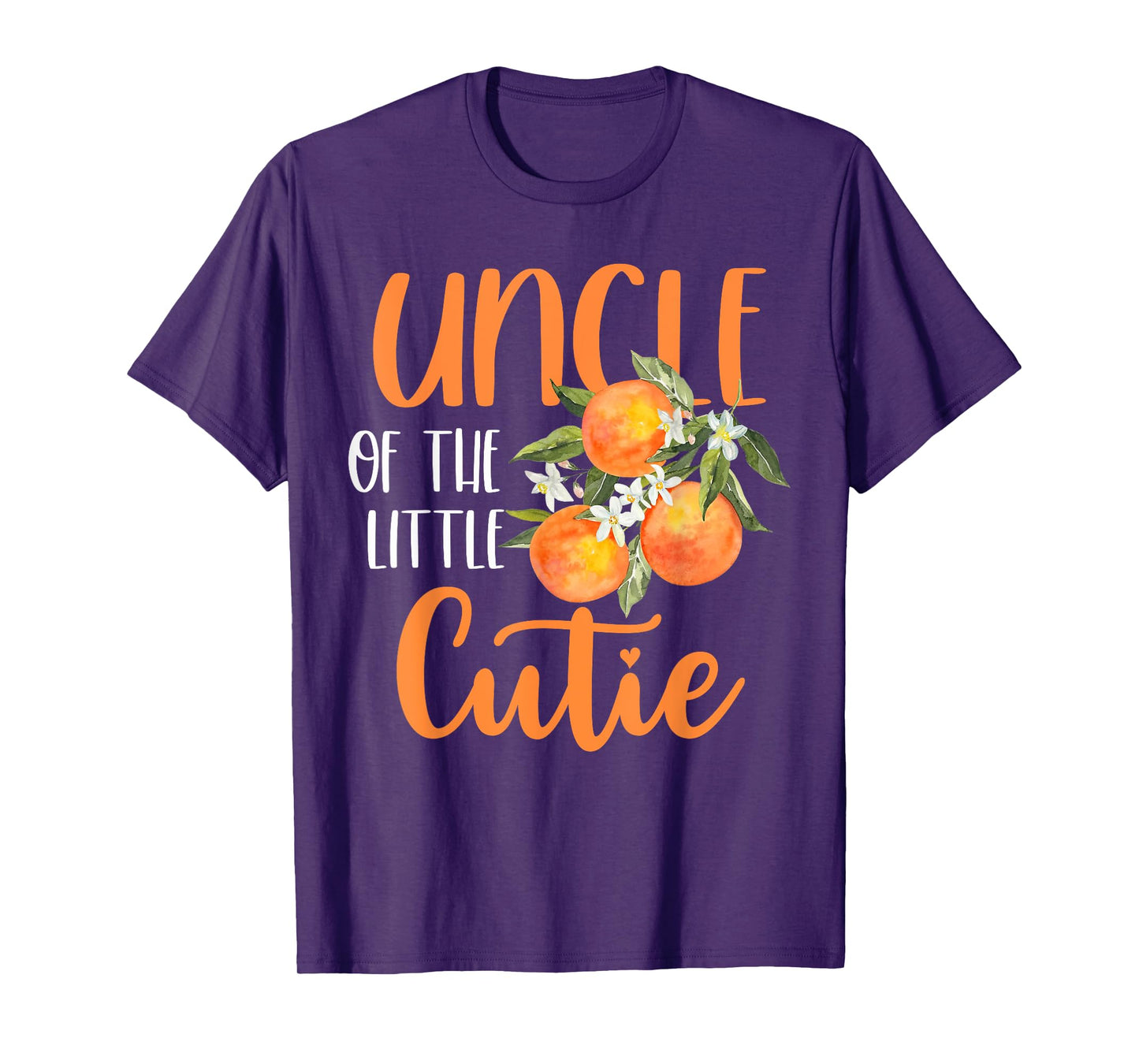 Uncle Little Cutie Baby Shower Orange 1st Birthday Party T-Shirt