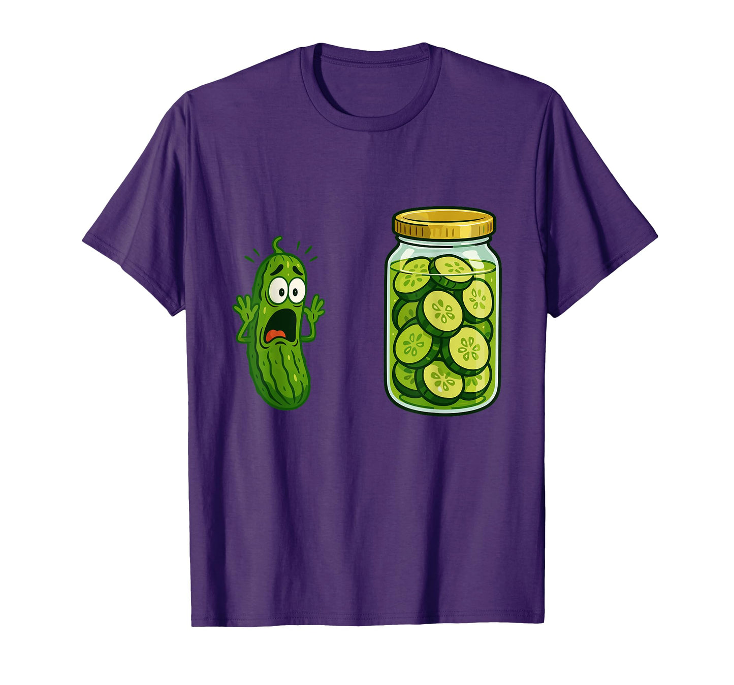 Funny Screaming Pickle jar Cucumber Joke Meme Humor T-Shirt