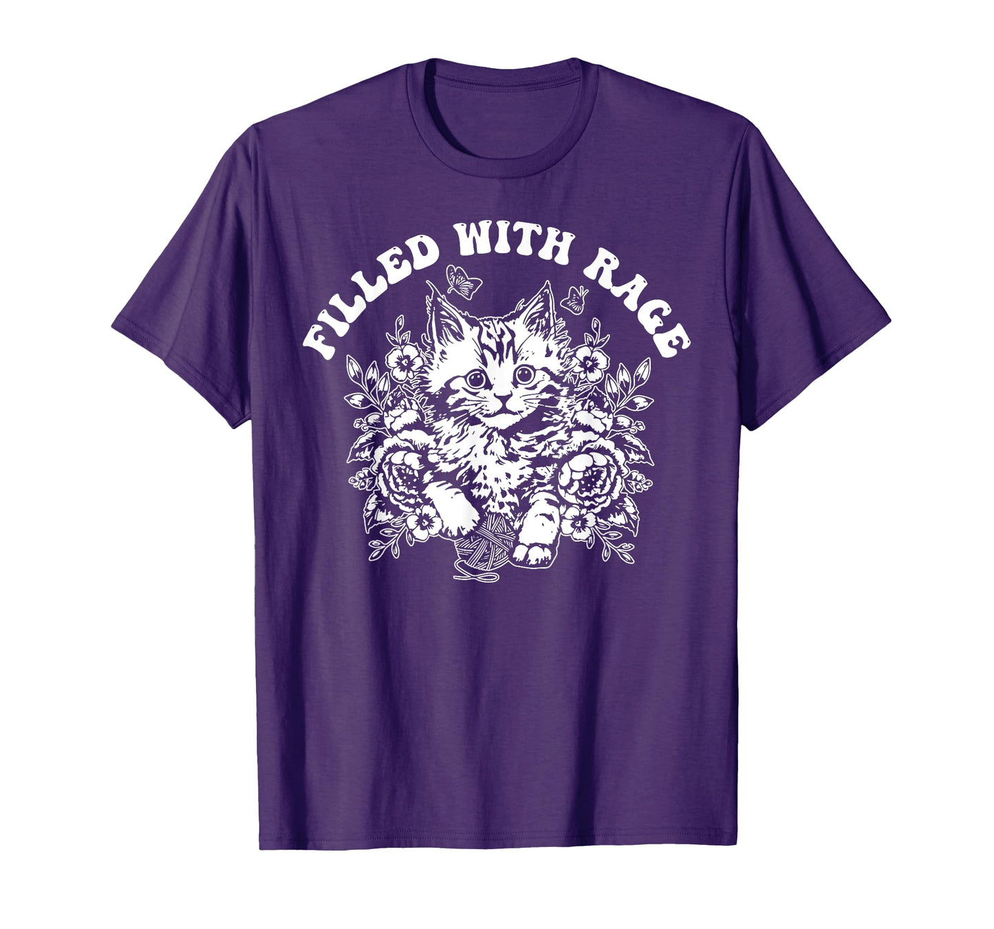Filled With Rage Funny Kitten Cat Meme Men Women T-Shirt
