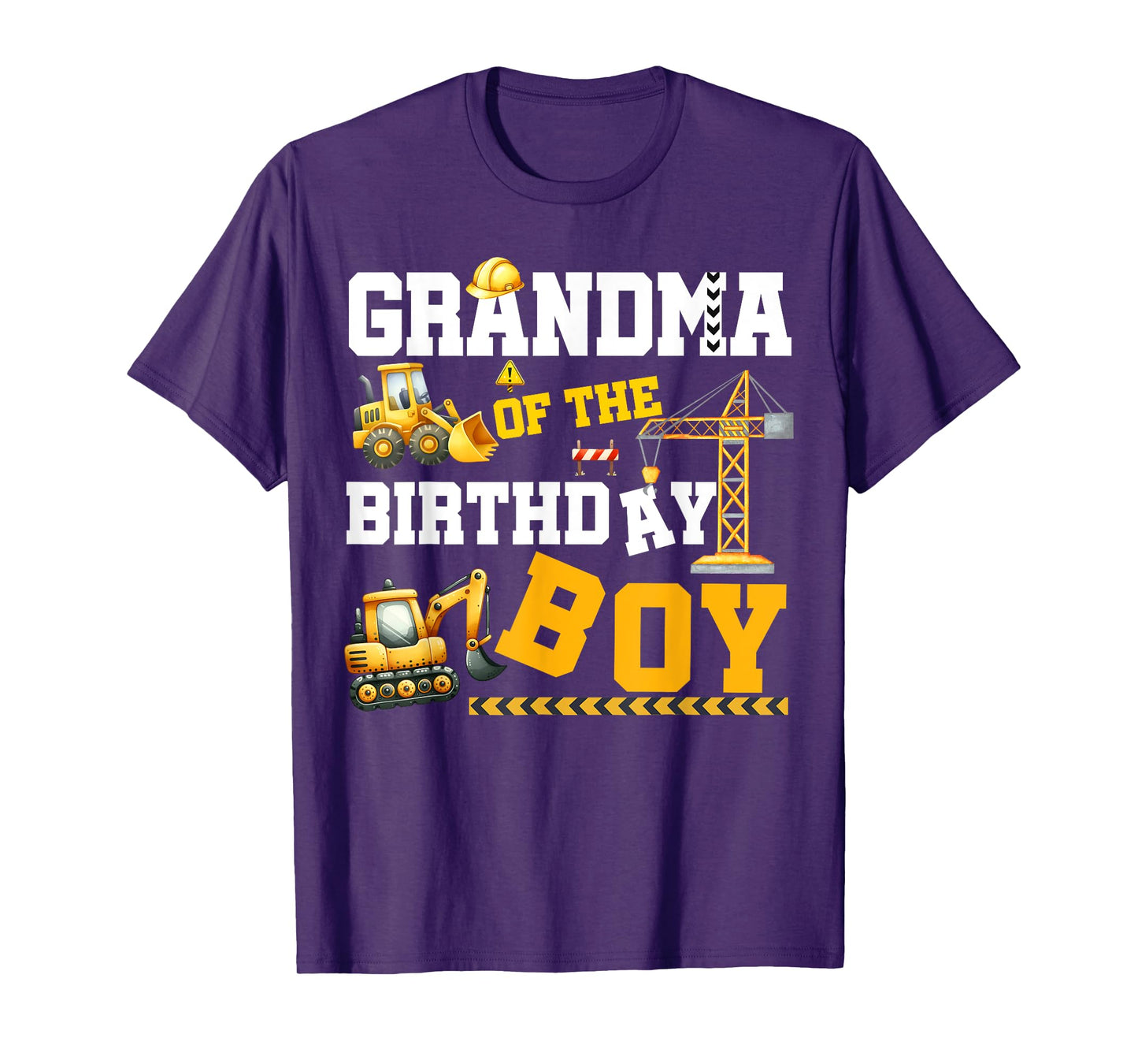 Construction Family Party Grandma Of The Birthday Boy T-Shirt