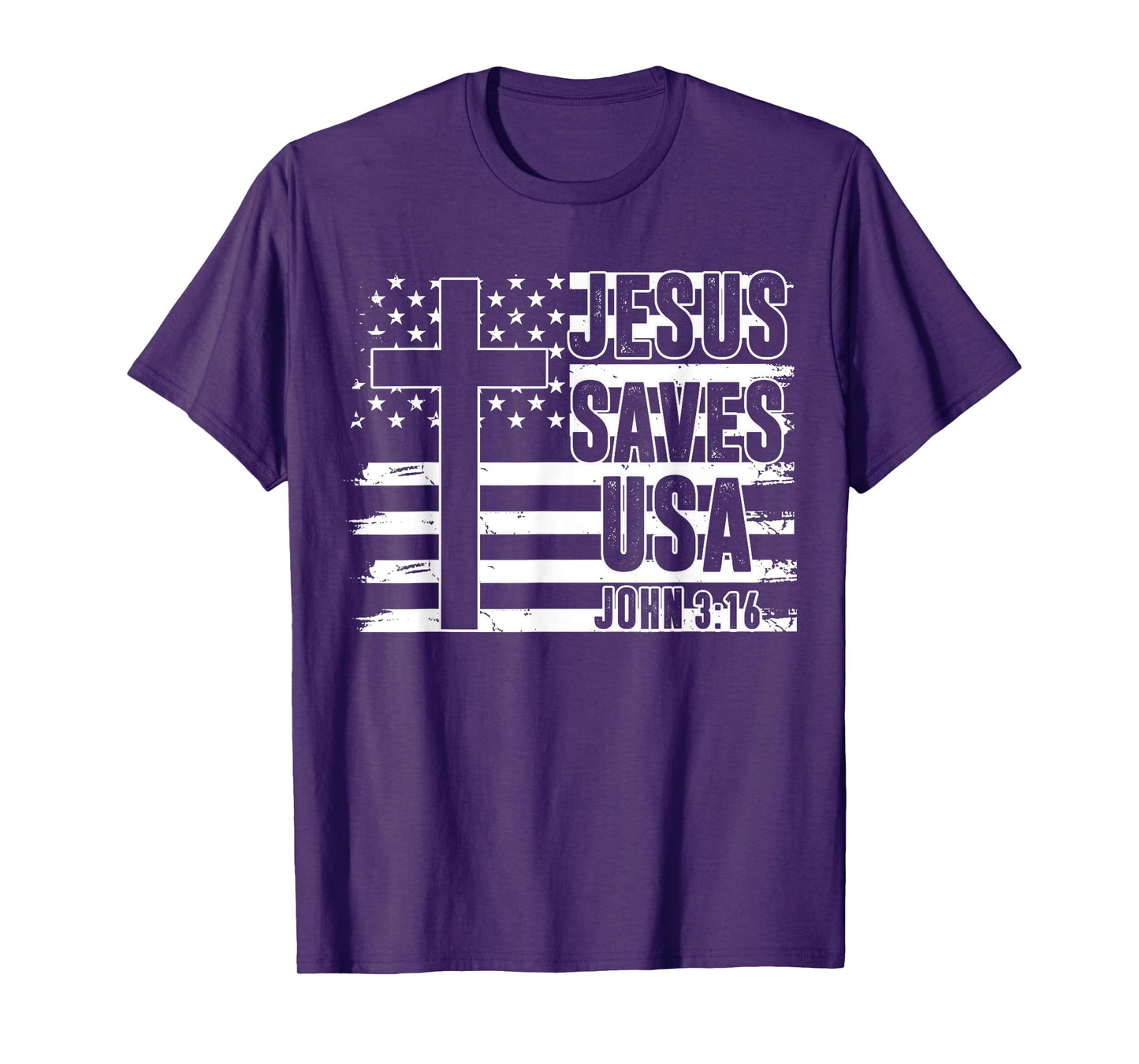 Dad Jesus Saves American Flag USA Patriotic Boys Christian T-Shirt