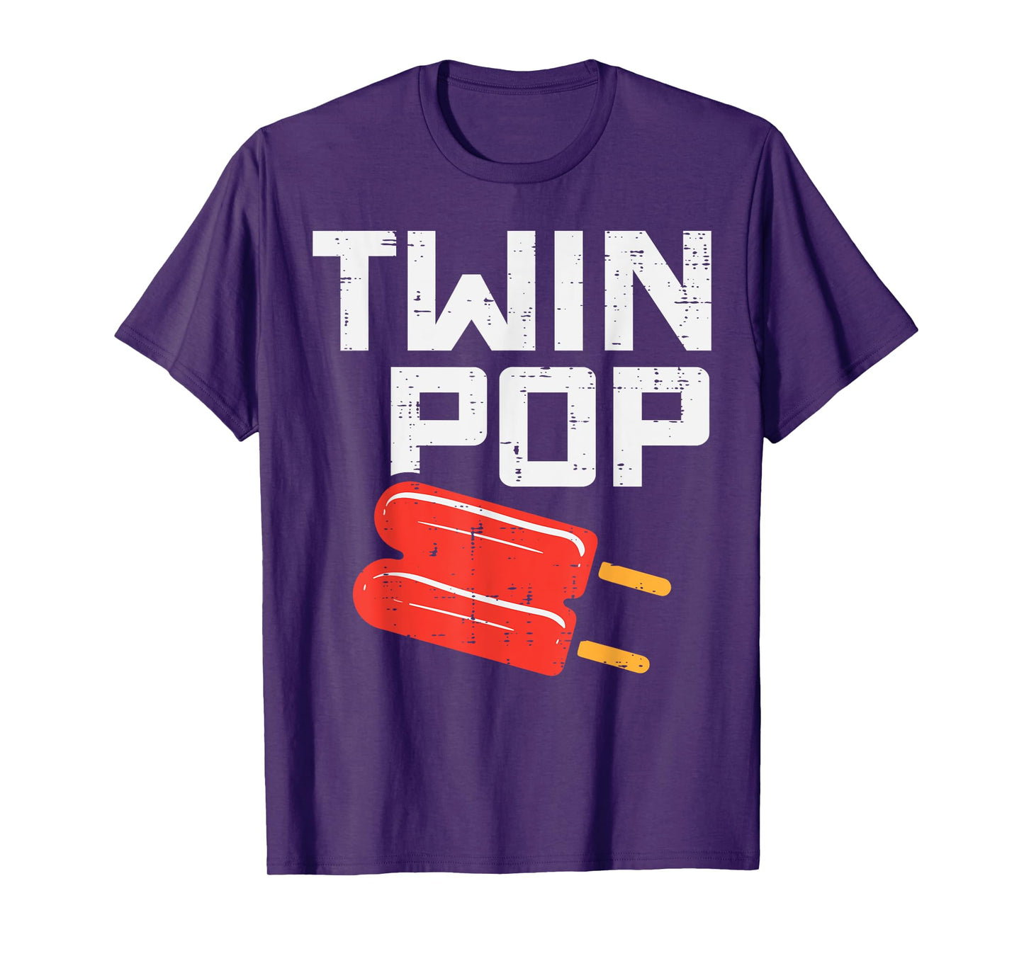 Twin Pop Pop Ice Cream Fathers Day Grandpa Pops Paw Paw Men T-Shirt
