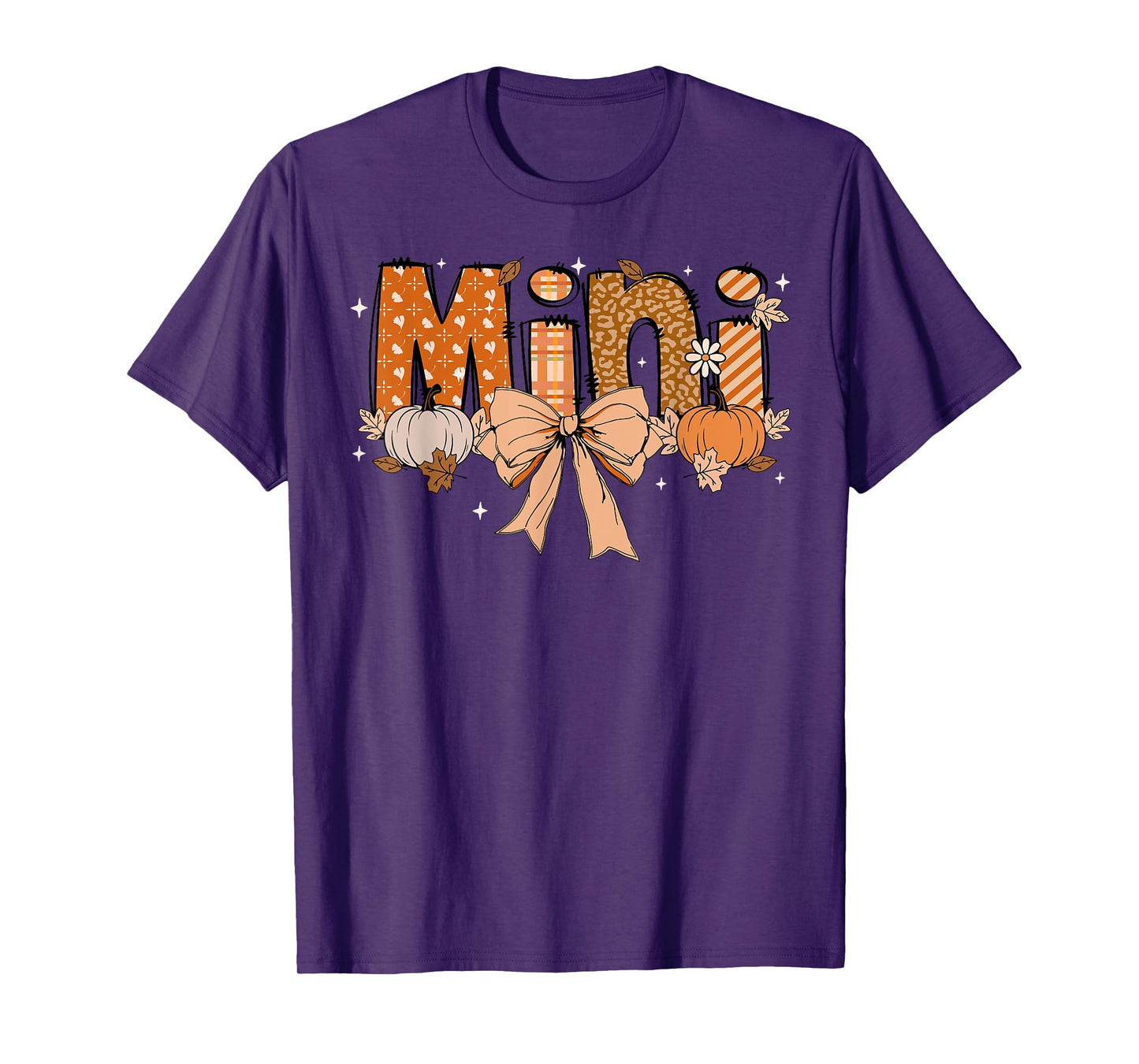 Mini Pumpkin Fall Coquette Bow Thanksgiving Mom Women T-Shirt
