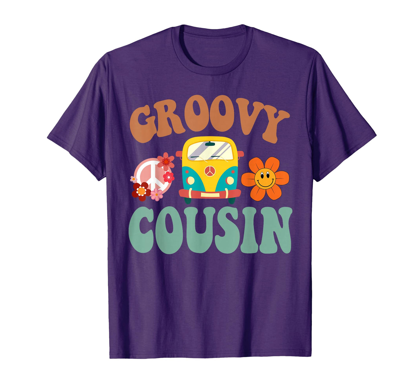 Retro Groovy Cousin Matching Family 1st Birthday Party T-Shirt