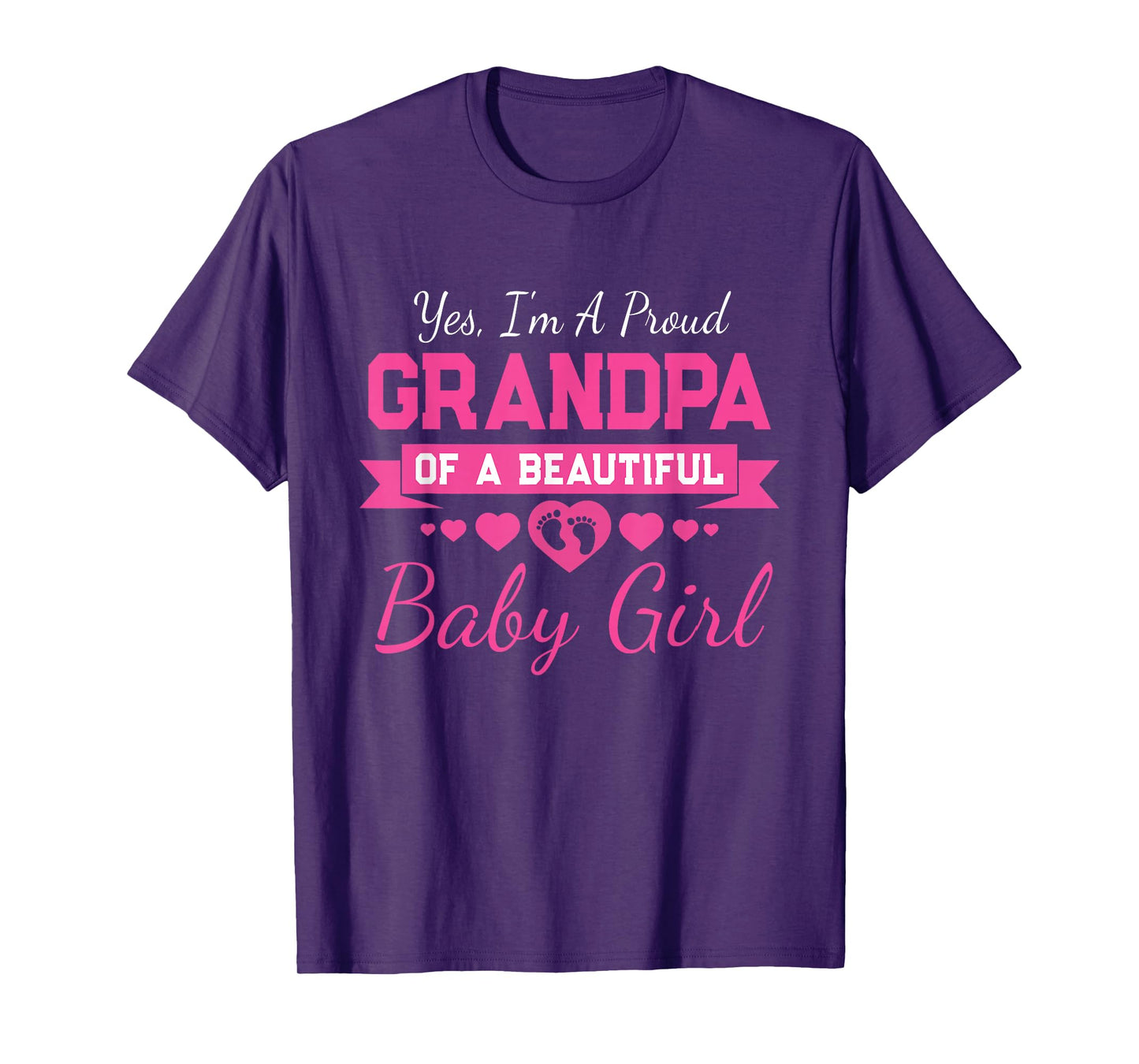 New Baby Announcement Proud Girl Grandpa T-Shirt