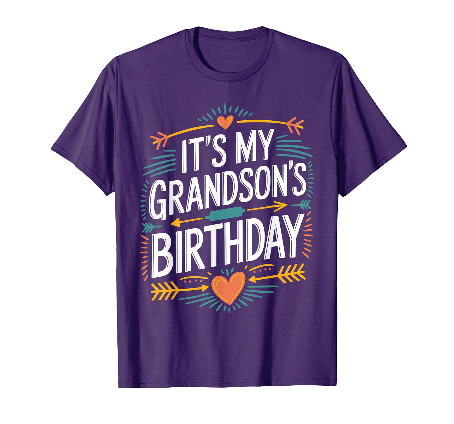 It's My grandson's Birthday Boho Nostalgia Design Women Kids T-Shirt