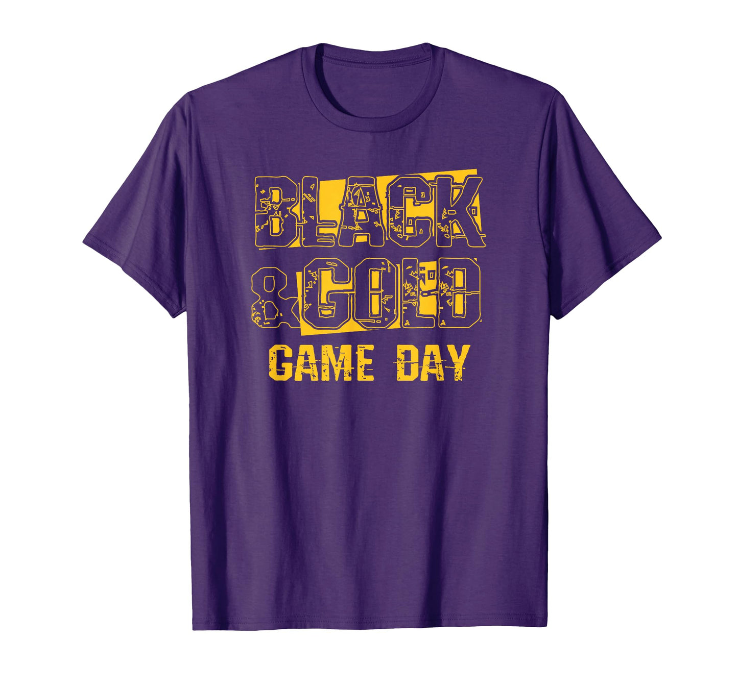 Black & Gold Shirt Game Day High School Football Retro T-Shirt